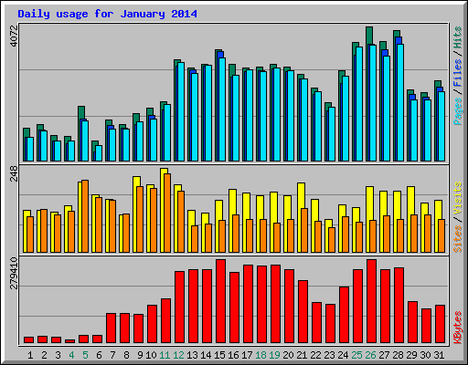 Daily usage for January 2014