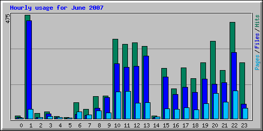 Hourly usage for June 2007