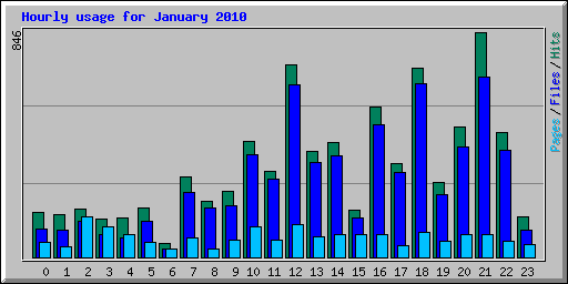 Hourly usage for January 2010