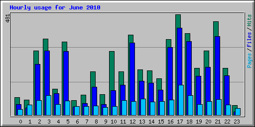 Hourly usage for June 2010
