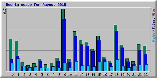 Hourly usage for August 2010