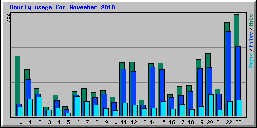 Hourly usage for November 2010