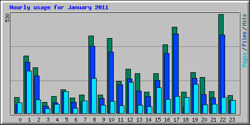 Hourly usage for January 2011