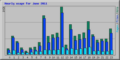 Hourly usage for June 2011