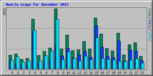 Hourly usage for December 2012