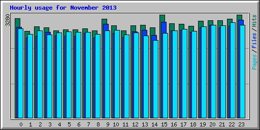 Hourly usage for November 2013