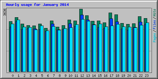 Hourly usage for January 2014