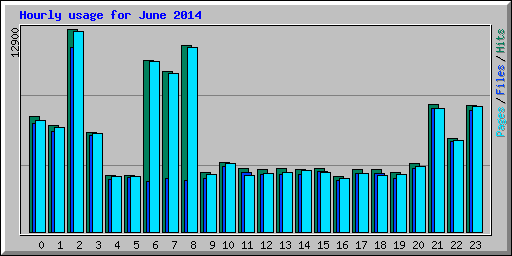 Hourly usage for June 2014