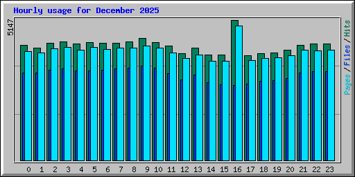 Hourly usage for December 2025