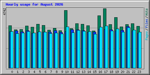 Hourly usage for August 2026